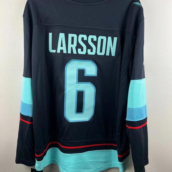 NWT Fanatics NHL Seattle Kraken Breakaway Jersey - Size M Adam Larsson #6 - Picture 3 of 9